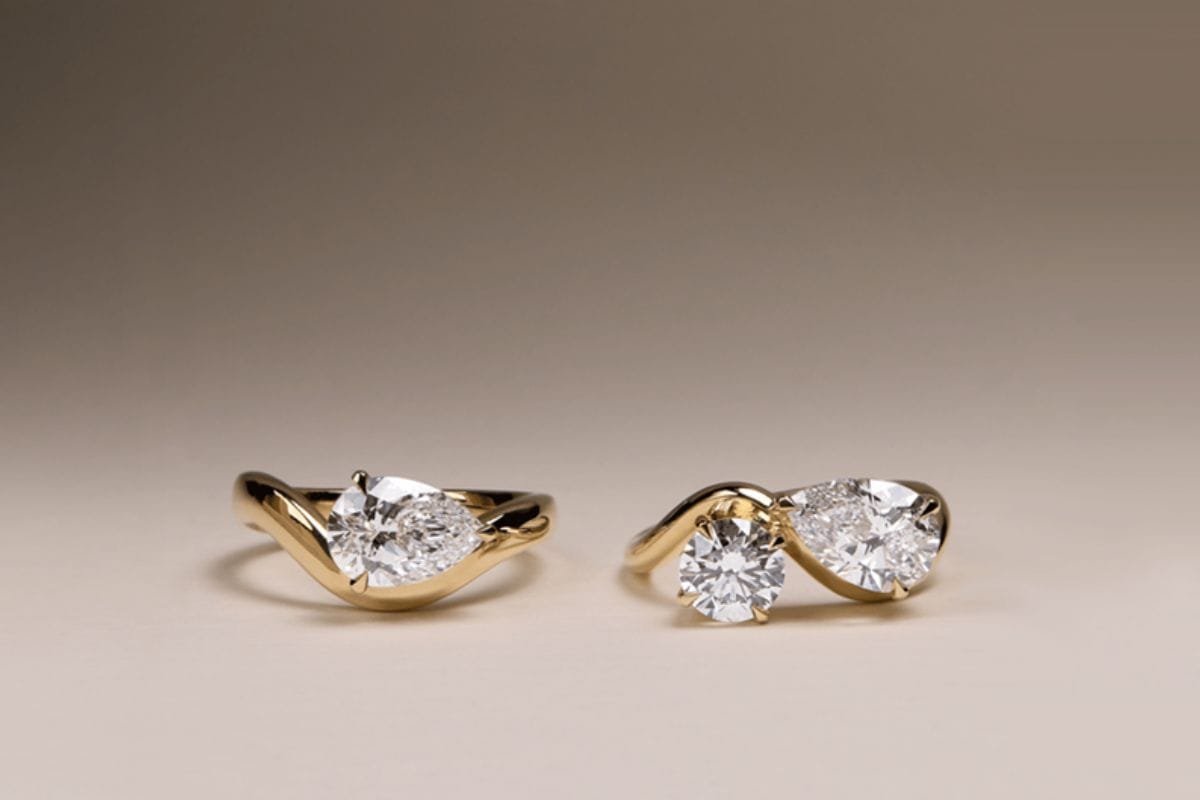 east-west engagement rings