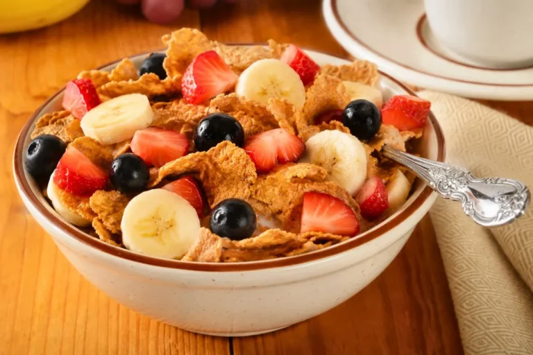 bran flakes bowl including fruits