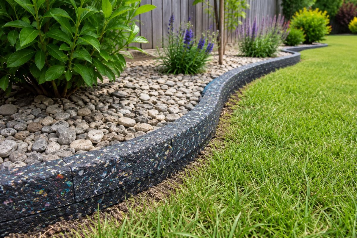 recycled materials lawn edging