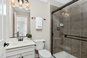 small shower room in bathroom