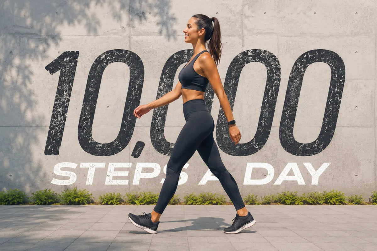 girl walking 10000 steps a day