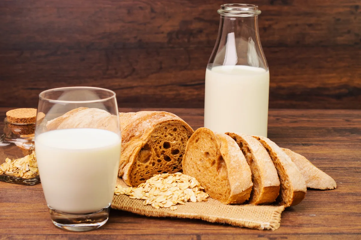 grains, bread and dairy products