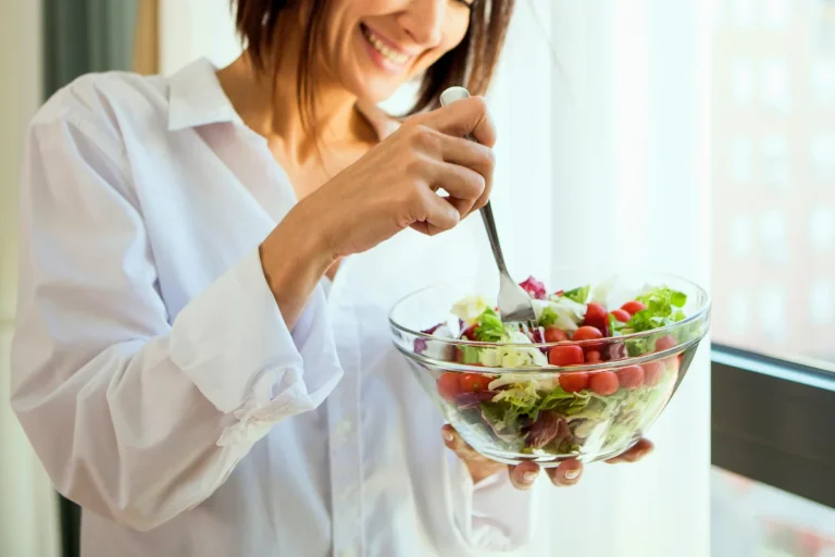 a girl eating healthiest food bowl