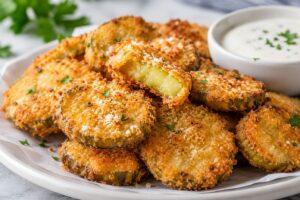 how to make parmesan fried pickles extra crispy